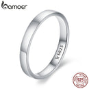 BAMOER High Quality 925 Sterling Silver Wedding Ring Classic Round Finger Ring Women Wedding Engagement Jewelry Gift SCR343