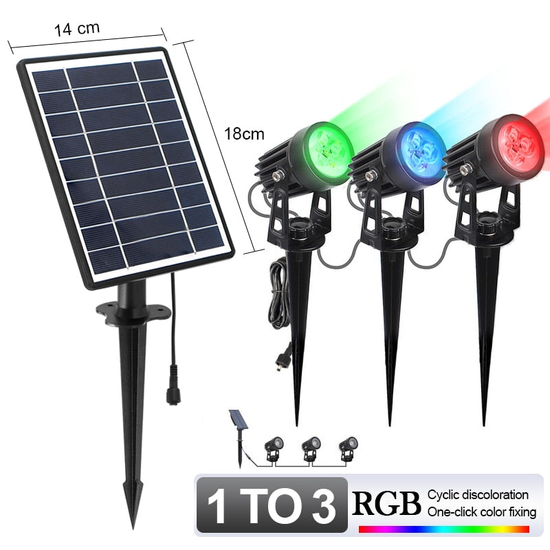 1 TO 4 RGB Outdoor Solar Landscape Light LED IP65 Waterproof Solar Lamp Automatic On/Off Solar Wall Light Garden Patio Lawn Lamp