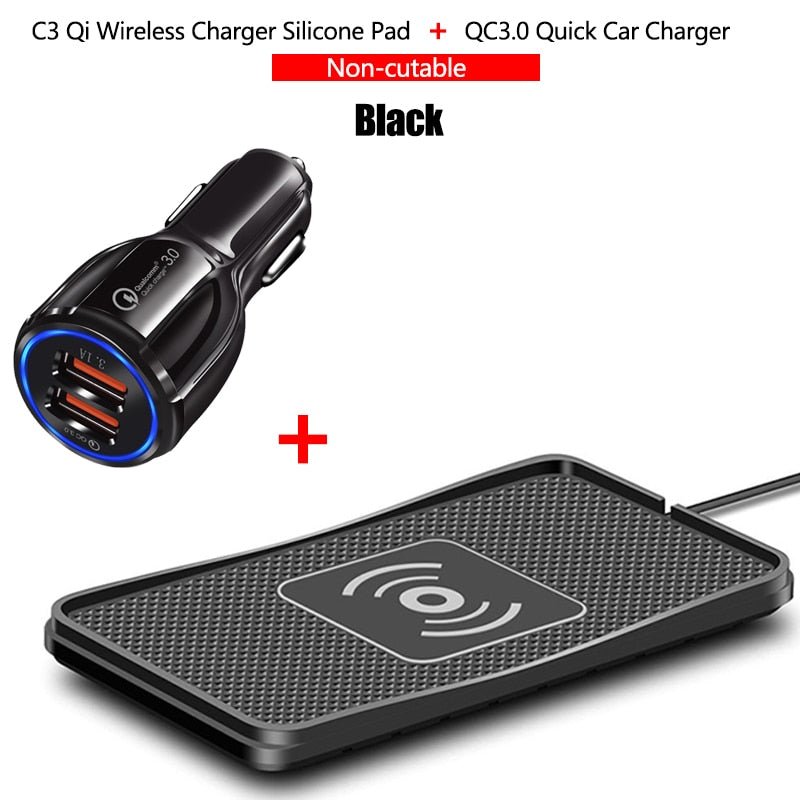 10W Wireless Car Phone Charger Fast Charging pad mat For iPhone 11 12 13Pro XR Max Samsung S9 Xiaomi Huawei Smartphone Charger