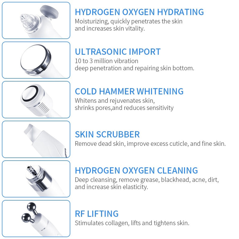 7 In 1 H2O2 Water Oxygen Jet Peel Hydra Beauty Skin Cleansing Hydro Dermabrasion RF Bio-lifting Face Machine Water Aqua Peeling