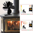 Black Fireplace 4 Blade Heat Powered Stove Fan komin Log Wood Burner Eco Friendly Quiet Fan Home Efficient Heat Distribution