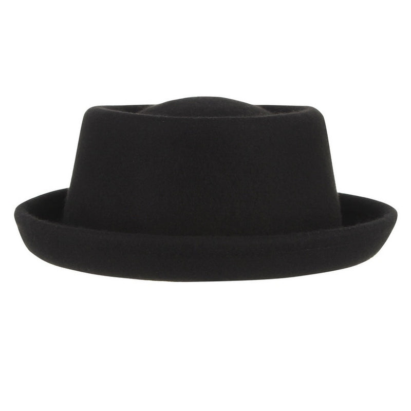 GEMVIE Classic 100% lana suave fieltro Pork Pie sombrero Fedora para hombres mujeres Otoño Invierno sombrero de lana visera curva hombres sombreros de vestir