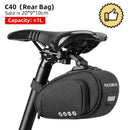 Bolsa de bicicleta a prueba de lluvia ROCKBROS, bolsa de sillín de bicicleta a prueba de golpes para tija de sillín de gran capacidad trasera reflectante, accesorios para bolsa de bicicleta MTB