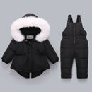 Children Down Coat Jacket+jumpsuit Kids Toddler Girl Boy Clothes Down 2pcs Winter Outfit Suit Warm Baby Overalls Clothing Sets