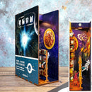 Cutebee DIY Bücherecke Miniaturen Regaleinsatz Buchstütze Puppenhaus Modell Roombox Bausatz Holz Bücherregal Spielzeug Geschenke 3D Haus