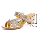 Lucyever Damen Sommer Pantoffel Sandalen Mode Hgih Heels Open Toe Kristall Sandalen Damen Strass Böhmen Strand Flip Flops