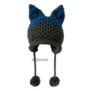 BomHCS Cute Fox Ears Beanie Winter Warm 100% Gorro de punto hecho a mano