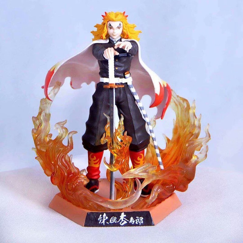 25 cm Demon Slayer Rengoku Kyoujurou PVC Figuras de acción Juguetes GK Anime Kimetsu No Yaiba PVC Figura de juguete