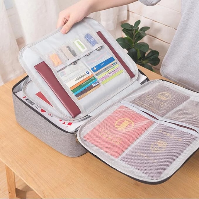 Document Bag Large Capacity Travel Passport Wallet Card Organizer Men&