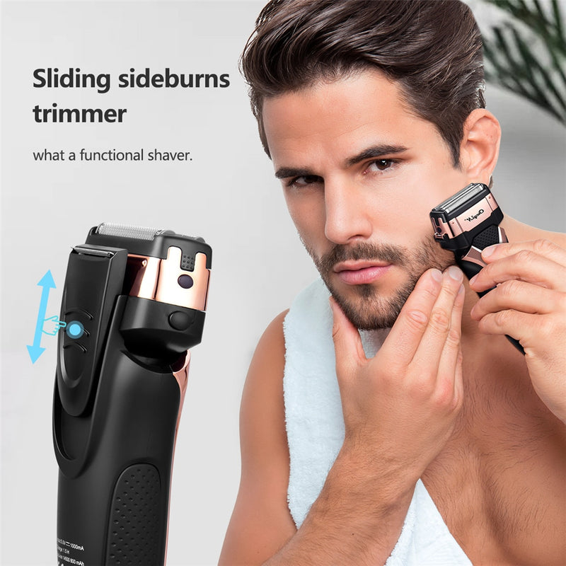 CkeyiN RSCX-9008 Electric Shaver Rechargeable 3D Floating Blade Beard Trimmer Men Washable Razor Professional Shaving Machine  5