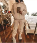 2022 New Women Casual Two Piece Set Women Elegant Hoodie Sweatshirt And Harajuku A-line Skirts Two Piece Set Front Pocket Suit