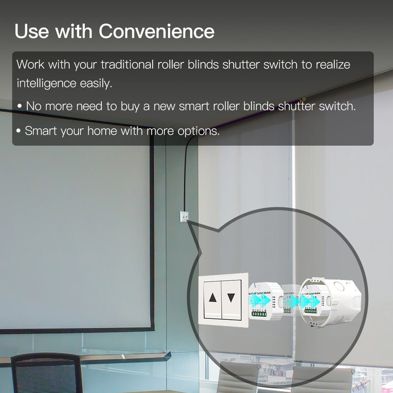 WiFi Mini interruptor de cortina inteligente módulo persianas enrollables Motor de persiana Smart Life Tuya aplicación remota Control funciona con Alexa Google Home