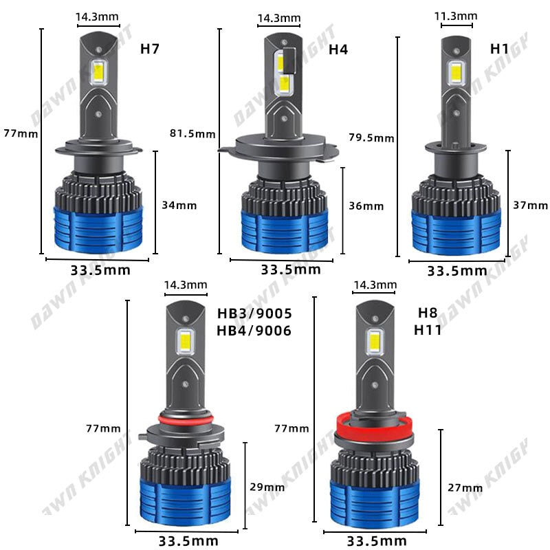 DAWNKNIGHT K4S K4C H7 H4 HB3 9005 H1 H11 4300K Led Car Lamps H8 HB4 9006 Led Headlight Fog Light Kit Led Lights For Auto 12V 80W