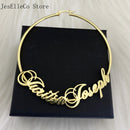 Personalized Name Stainless Steel Letter Earrings For Women 3 Color Custom Name Cricle Earrings Weddings Party Jewelry