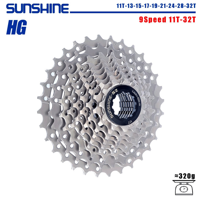 Cassette de bicicleta SUNSHINE, rueda libre de 8/9/10/11/12 velocidades, 32/36T/40T/42T/46T/50T/52T, rueda dentada de estructura HG para SHIMANO/SRAM