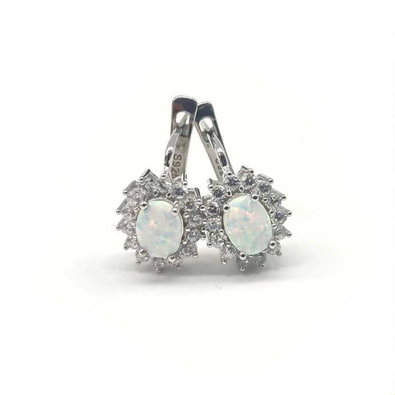 Pendientes de Clip de piedras preciosas de plata de ley 925 sólida UMCHO para mujer, joyería fina de zafiro azul, compromiso de boda, regalo de San Valentín