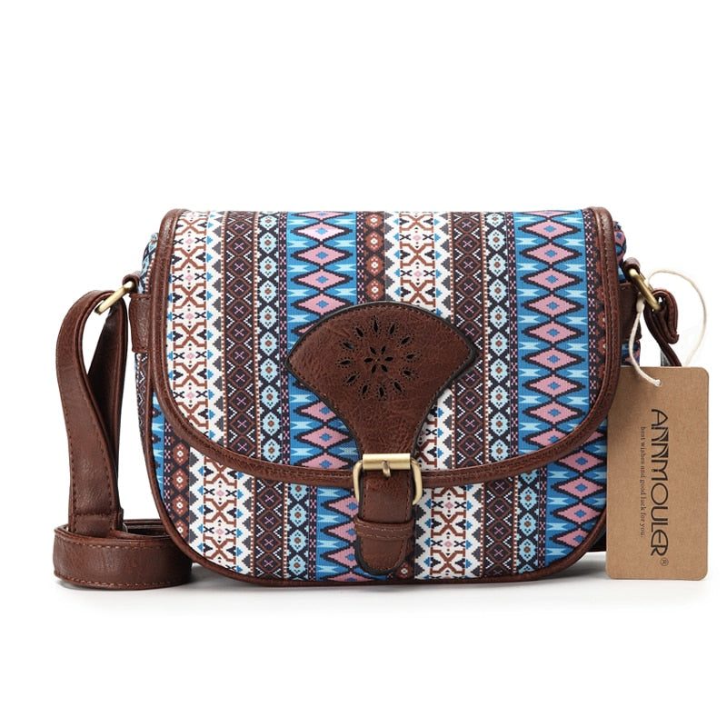 Annmouler, diseño de marca, bolso de hombro para mujer, bolso cruzado Vintage ahuecado, bolso pequeño de cuero Pu, bolsos de mensajero de estilo bohemio