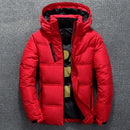 Winter Warm Men Jacket Coat Casual Autumn Stand Collar Puffer Thick Hat White Duck Parka Male Men&