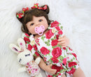 55cm Full Silicone Body Reborn Baby Doll Toy For Girl Vinyl Newborn Princess Babies Bebe Bathe Accompanying Toy Birthday Gift
