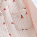 Pantalones de manga larga de otoño e invierno de nuevo estilo japonés, algodón de aire de algodón puro, pijamas cálidos para mujer, ropa de dormir de servicio a domicilio