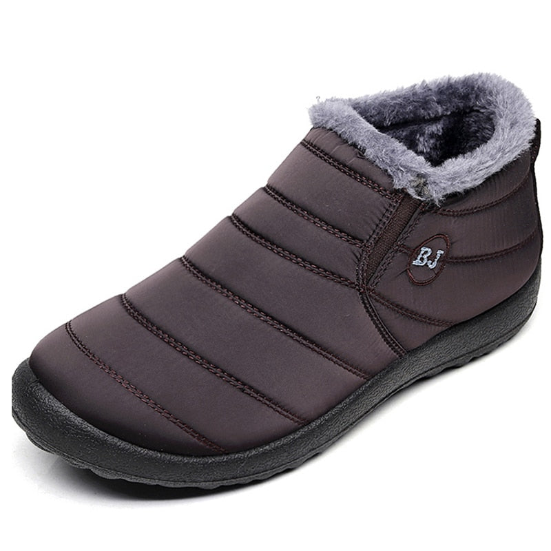 Botas de hombre, zapatos de invierno ligeros para hombre, botas de nieve, calzado de invierno impermeable de talla grande 47, botines de invierno Unisex sin cordones