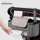Universal Baby Stroller Organizer Expandable Diaper Bag with Shoulder Strap,Cup Holder,Zipper Pocket Stroller Accessories Travel
