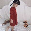 HoneyCherry New Style For Autumn And Winter Girl's Dress Children's Hollow-out Long-Sleeved Dress Knitted Woolen Dress