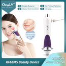 CkeyiN RF EMS Facial Oxygen Injection Machine Microcurrent Face Lifting Red Light Warm Wrinkle Removal Anti-Aging Beauty Device