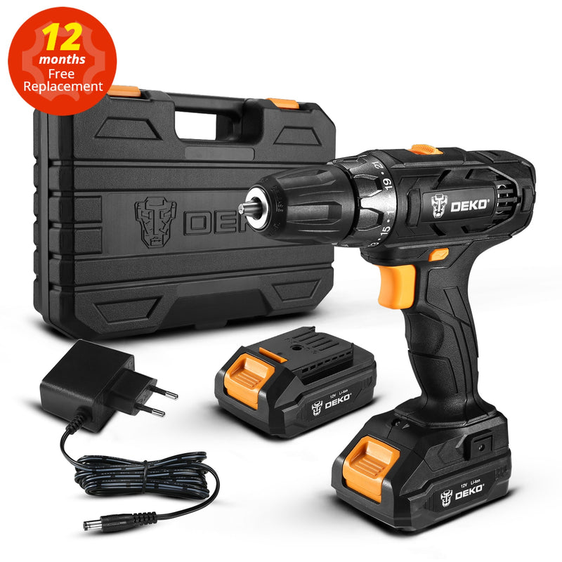 DEKO  GCD20DU5 16/18V 16/18 Volt Max Electric Screwdriver Cordless Drill Mini Power Driver DC Lithium-Ion Battery 2-Speed