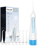 Fairywill Oral Irrigator USB Rechargeable Water Flosser Portable Dental Water Jet 300ML Water Tank Waterproof Cleaner 8 Nozzles