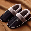 Men shoes 2021 Home Slippers men leather Memory Foam Indoor slippers for men Non-Slip Warm Winter House Adult slipper plush