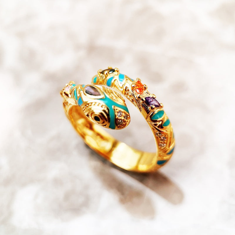 Anillo de serpiente mágica dorada, joyería clásica de moda europea para mujer, regalo en plata de ley 925