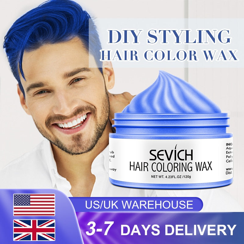 Sevich 10 colors Hair color wax Strong And Hold Unisex Hair Wax Black Color Hair Clay Temporary Hair Dye For Hair Styling