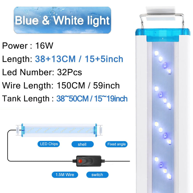 18-75 CM Super Slim LEDs Aquarium Beleuchtung Wasserpflanze Licht Erweiterbar Wasserdicht Clip auf Lampe Für Aquarium 90-260 V