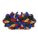 Boutique De FGG Dazzling Crystal Women Evening Metal Clutches Bag Hardcase Wedding Party Flower Bridal Handbag Clutch Purse