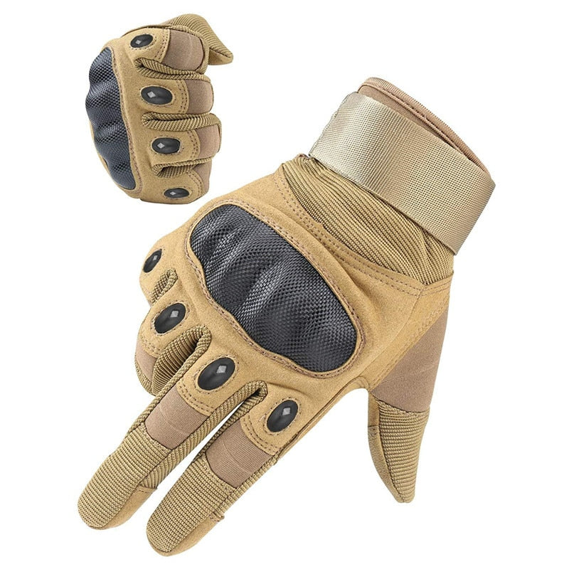 Guantes tácticos para nudillos al aire libre para hombres Guantes militares para disparar Airsoft Paintball Motocicleta Escalada y trabajo pesado