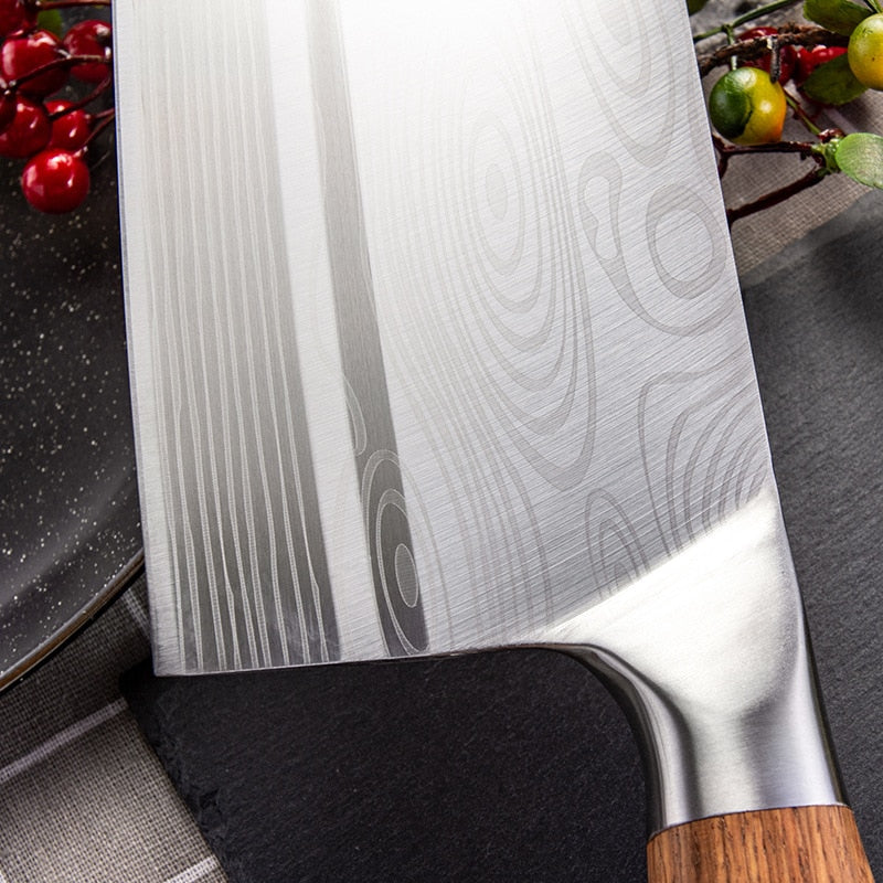 SHUOJI Chinese Slicing Knives Super Sharp Blade Vegetable Meat Fish Knife 4Cr14 High Hardness Kitchen Cooking Knives Cleaver