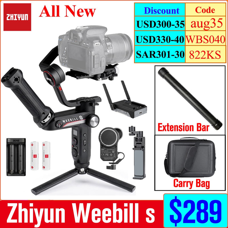 Zhiyun WEEBILL S 3-Axis Gimbal Stabilizer for Mirrorless and DSLR Camera Sony A7 III A6000 Nikon Panasonic GH5 Canon WEEBILL LAB