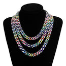 Hip Hop Iced Out Miami Zircon 15MM Bling Cuban Full Pave Rhinestone Men&