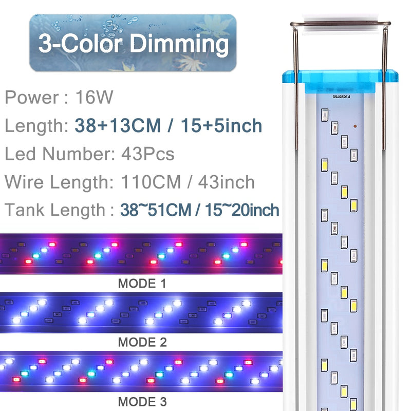 18-75 CM Super Slim LEDs Aquarium Beleuchtung Wasserpflanze Licht Erweiterbar Wasserdicht Clip auf Lampe Für Aquarium 90-260 V