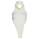 Sisterlinda gestricktes Kammgarn Y2K Tanktop Damenmode unregelmäßige Form ausgeschnitten wilde schlanke Activewear Weste ärmellose Lady Outfits