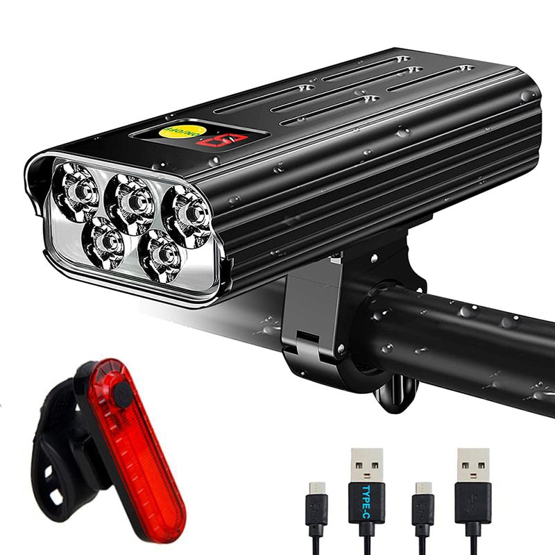 10000 mAh Akku Fahrradlampe 5000LM Heller USB-Auflade-Frontlenkerscheinwerfer 2 LED / 3 LED / 5 LED / 8 LED-Fahrradlicht zum Radfahren