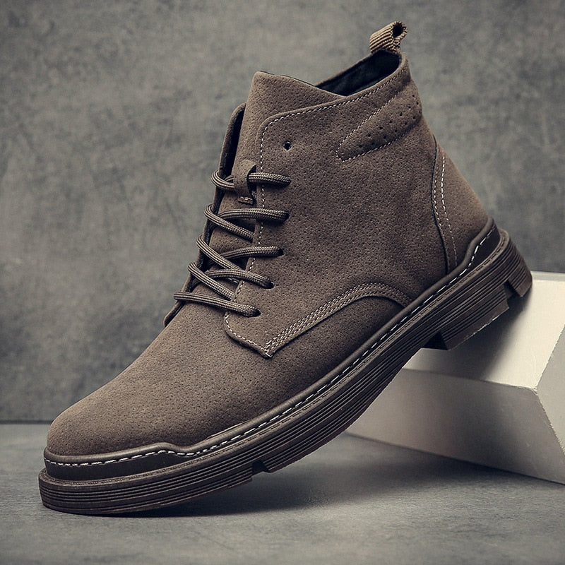 2021 Autumn Early Winter Shoes Men Boots Thick Sole Non-slip Mens Ankle Boots Fashion Street Cool Young Man Shoes KA2829