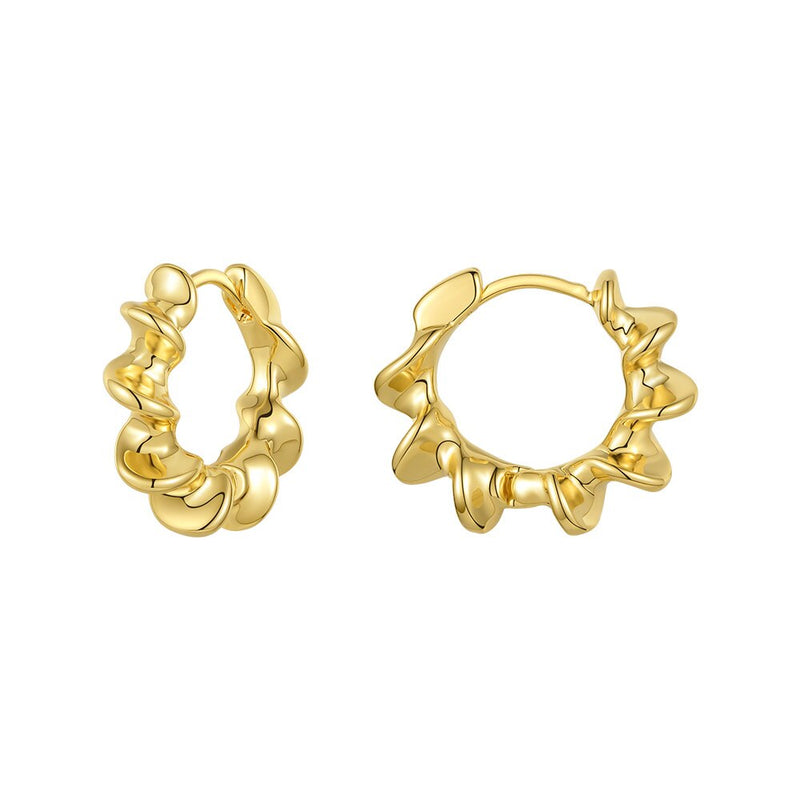 ENFASHION Sun Flower Hoop Earrings For Women Gold Color Curved Sculptural Hoops Earings Fashion Jewelry Gifts Kolczyki E201198