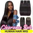 Bone Straight Hair Bundles With Closure Human Virgin Hair Double Drawn Brazilian Hair Weave 3/4 Human Hair Bundles with Closure