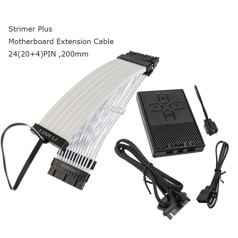 LIANLI Strimer Plus Triple 8PIN,24pin Motherboard Extension RGB Cable ,8PIN + 8PIN GPU Extension,Support Motherboard Control