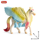 Oenux Classic Mythical Rainbow Pegasus Simulation Animal Original Fairy Tale Fly Horse Action Figures Model PVC Educational Toys