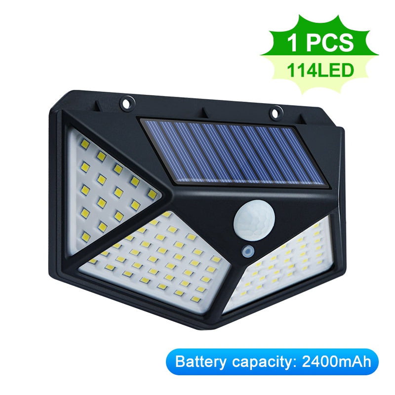 468/114 LED Outdoor Solar Lamp PIR Motion Sensor Waterproof Sunlight Powered wall Light Garden decoration Emergency Street Light