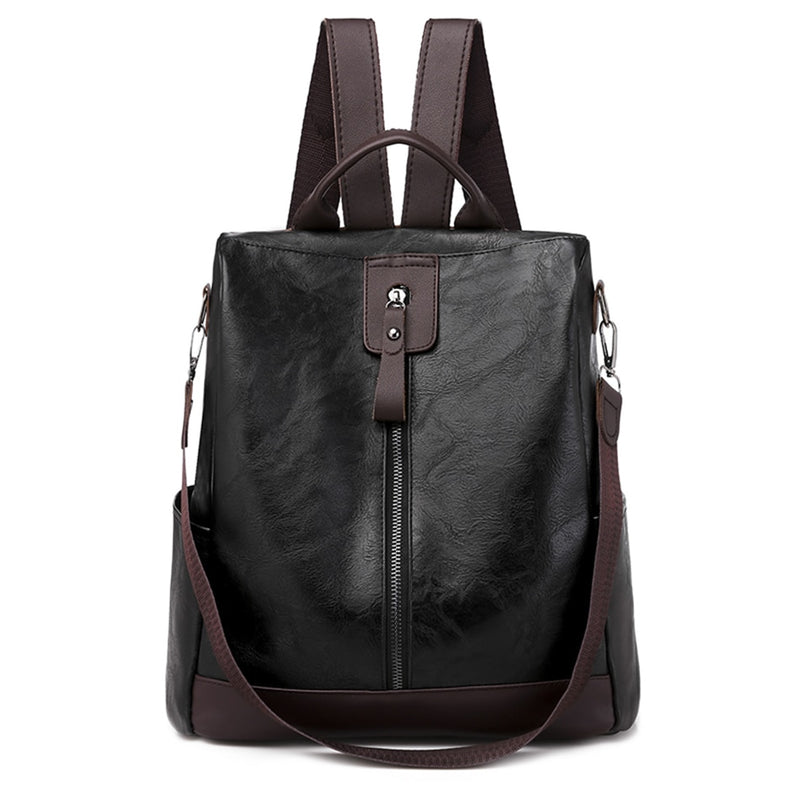 3 in 1 Retro Backpack Women PU Leather School Bags For Teenage Girls Anti-theft Ladies Shoulder Bags Simple Travel Backpack