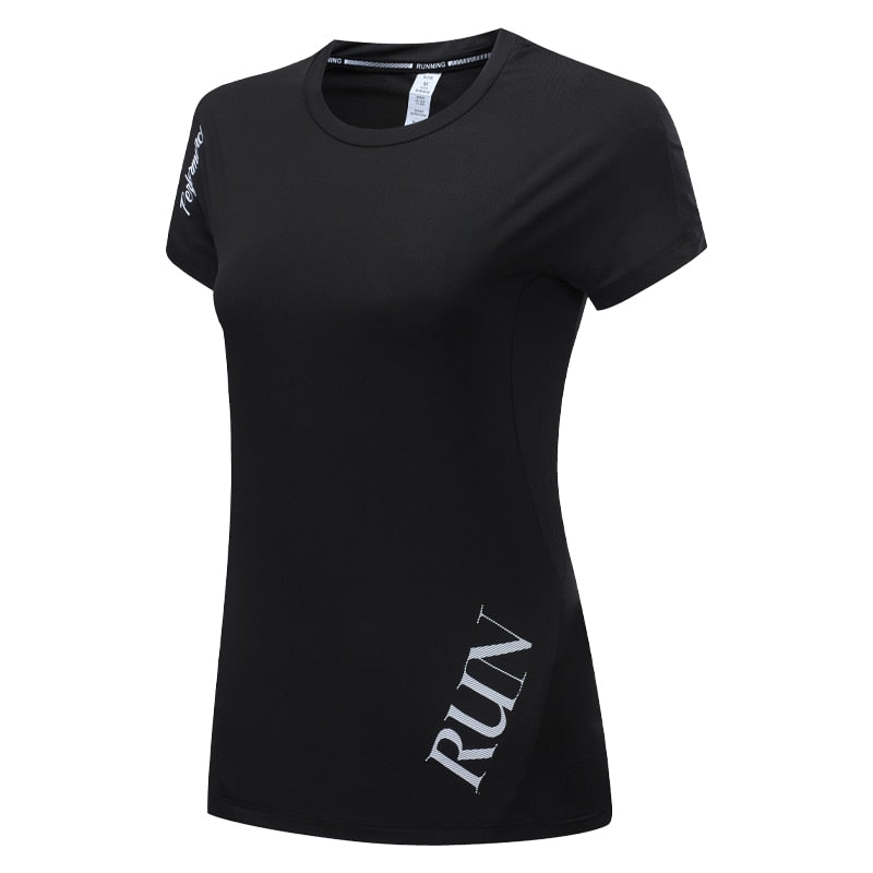 Yoga Run Clothes Breathable Sport Quick Dry Women Workout Shirts Traning Gym Blouse Outdoor Active Slim Short Sleeves